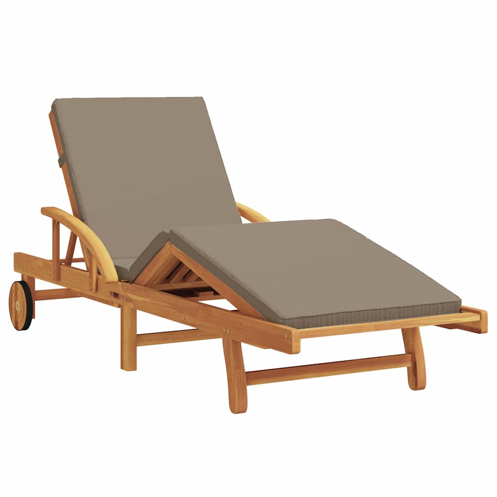 Sun Lounger 3 pcs Taupe 40 x 40 x 40cm Solid Acacia wood