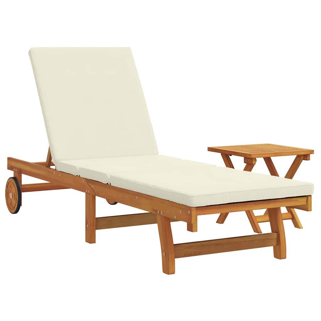 Sun Lounger 2 pcs Brown 40 x 40 x 40cm Solid Acacia wood