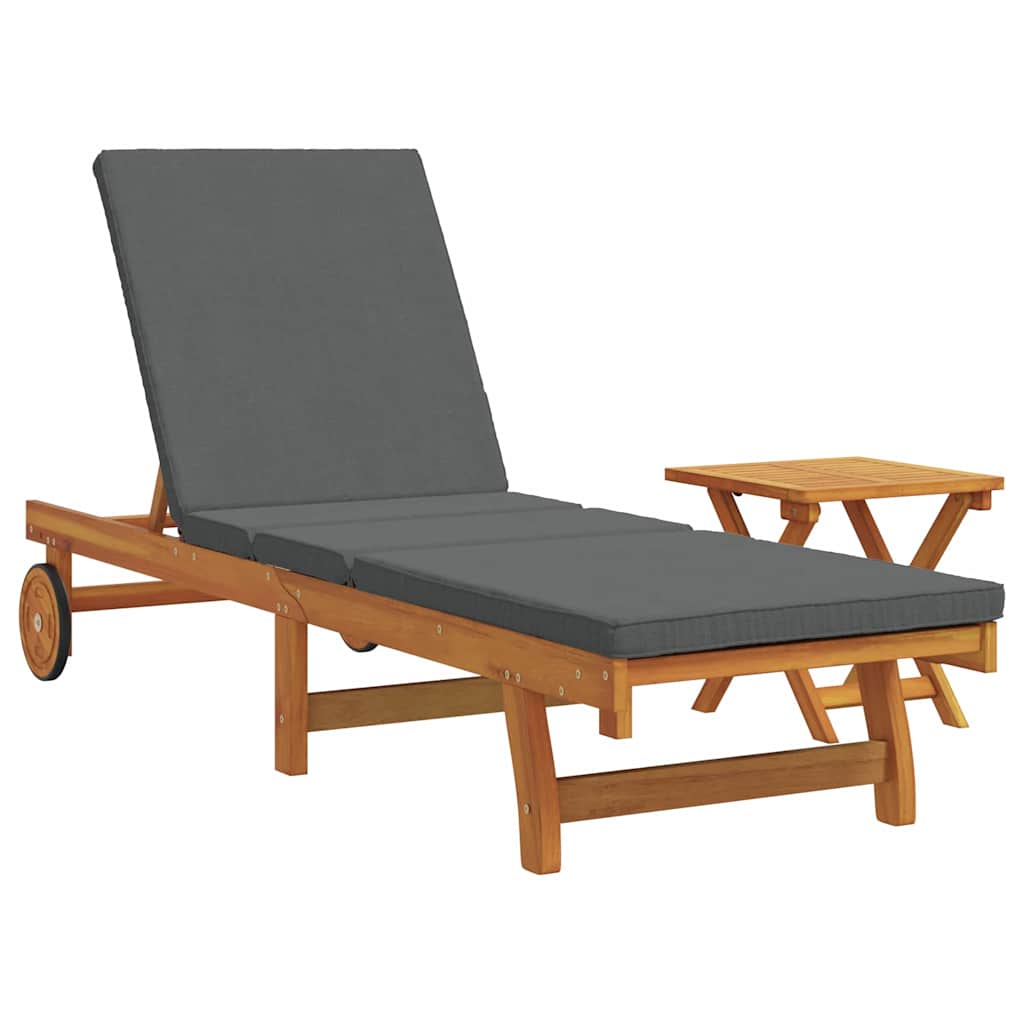 Sun Lounger 2 pcs Brown 40 x 40 x 40cm Solid Acacia wood