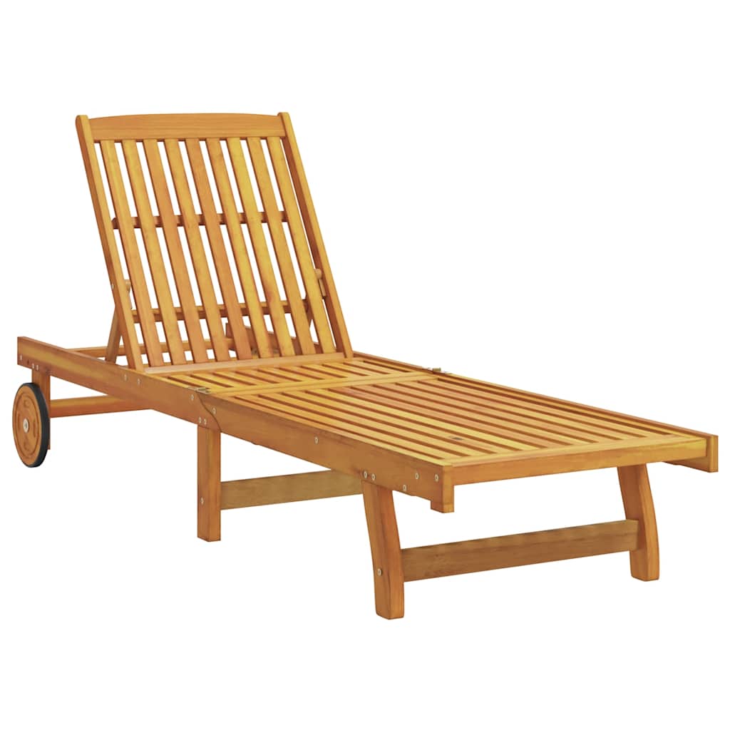 Sun Loungers 2 pcs with Table Solid Wood Acacia