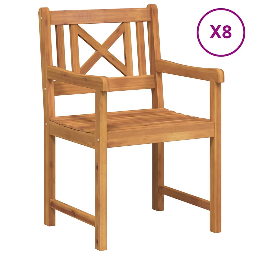 Garden Chair 8 pcs Brown 56 x 56 x 90cm Solid Acacia wood