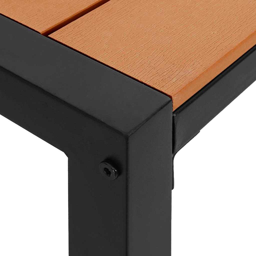 Garden Dining Set with Cushion 3 pcs Brown Steel