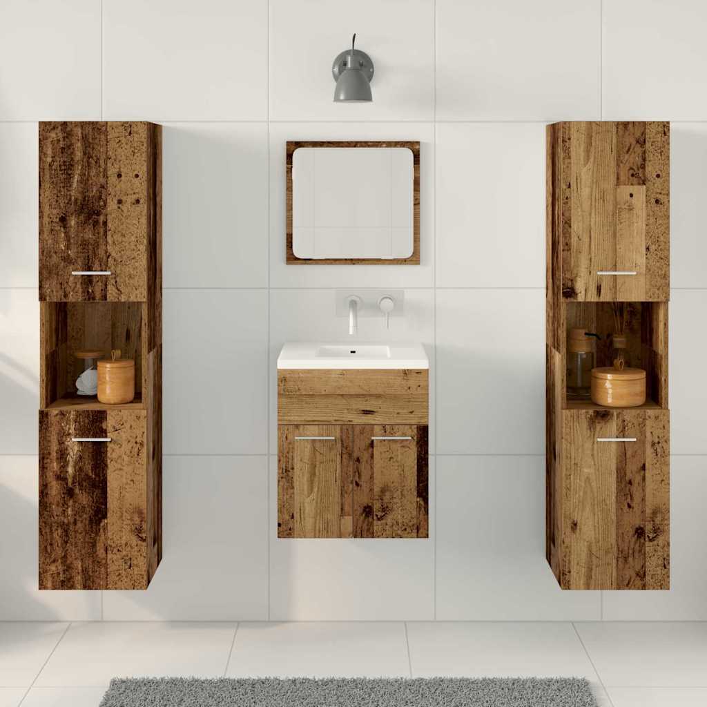 Bathroom Furniture Set 4 pcs Old Wood 41 x 38.5 x 46 cm