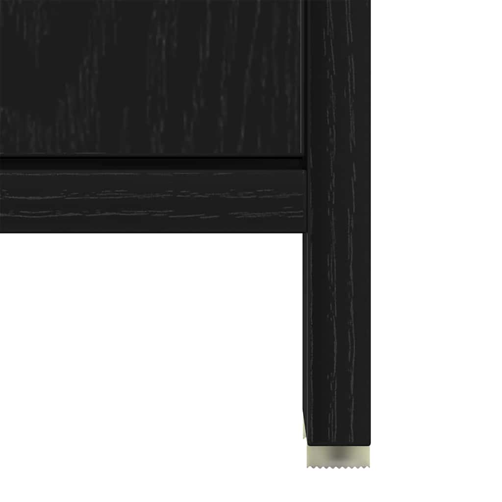 Bathroom Furniture with Door 3 pcs Black Oak 30 x 30 x 183.5 cm