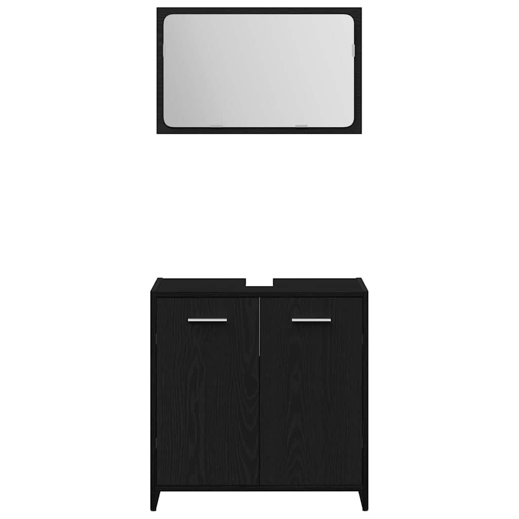 Bathroom Furniture Set 3 pcs Black Oak 60 x 33 x 60 cm