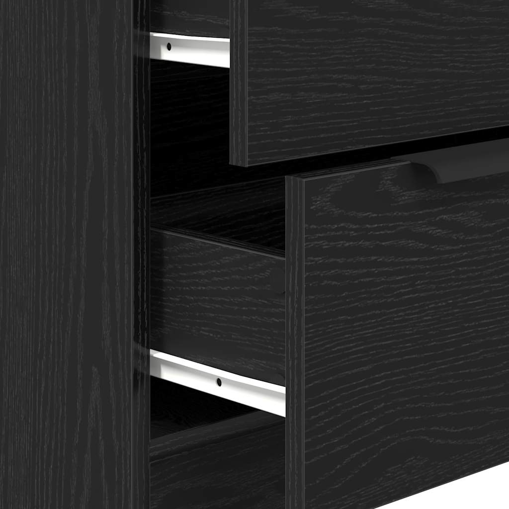 Sideboard Black Oak 180 x 30 x 70 cm Engineered wood