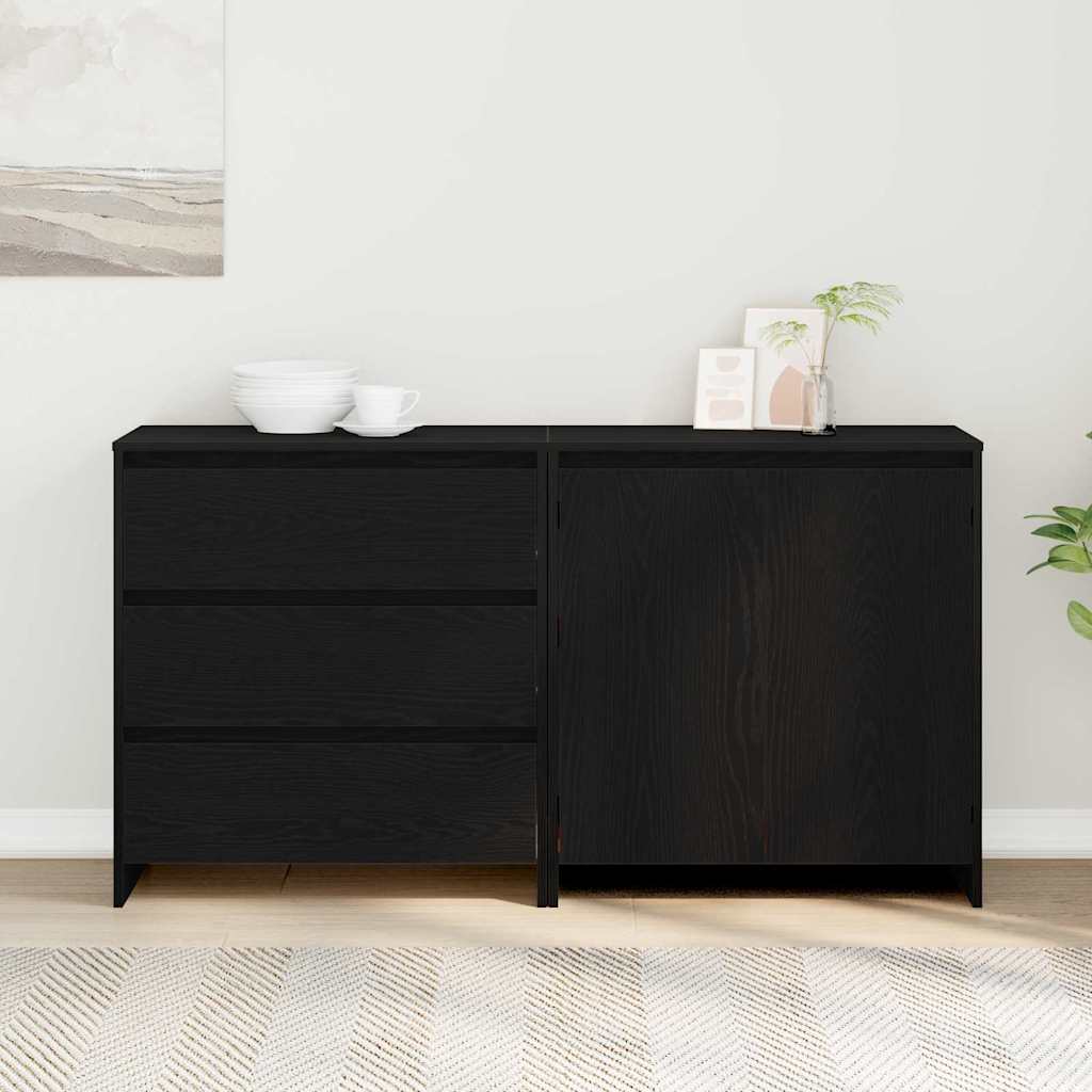 Sideboard 2 pcs Black 70 x 41 x 75 cm Engineered wood