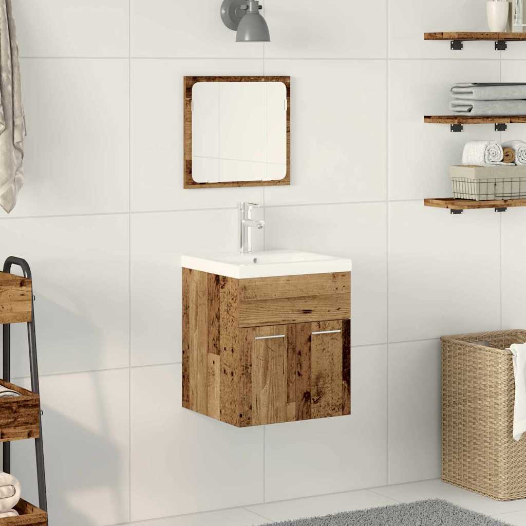 Bathroom Furniture Set 3 pcs Old Wood 41 x 38.5 x 46 cm