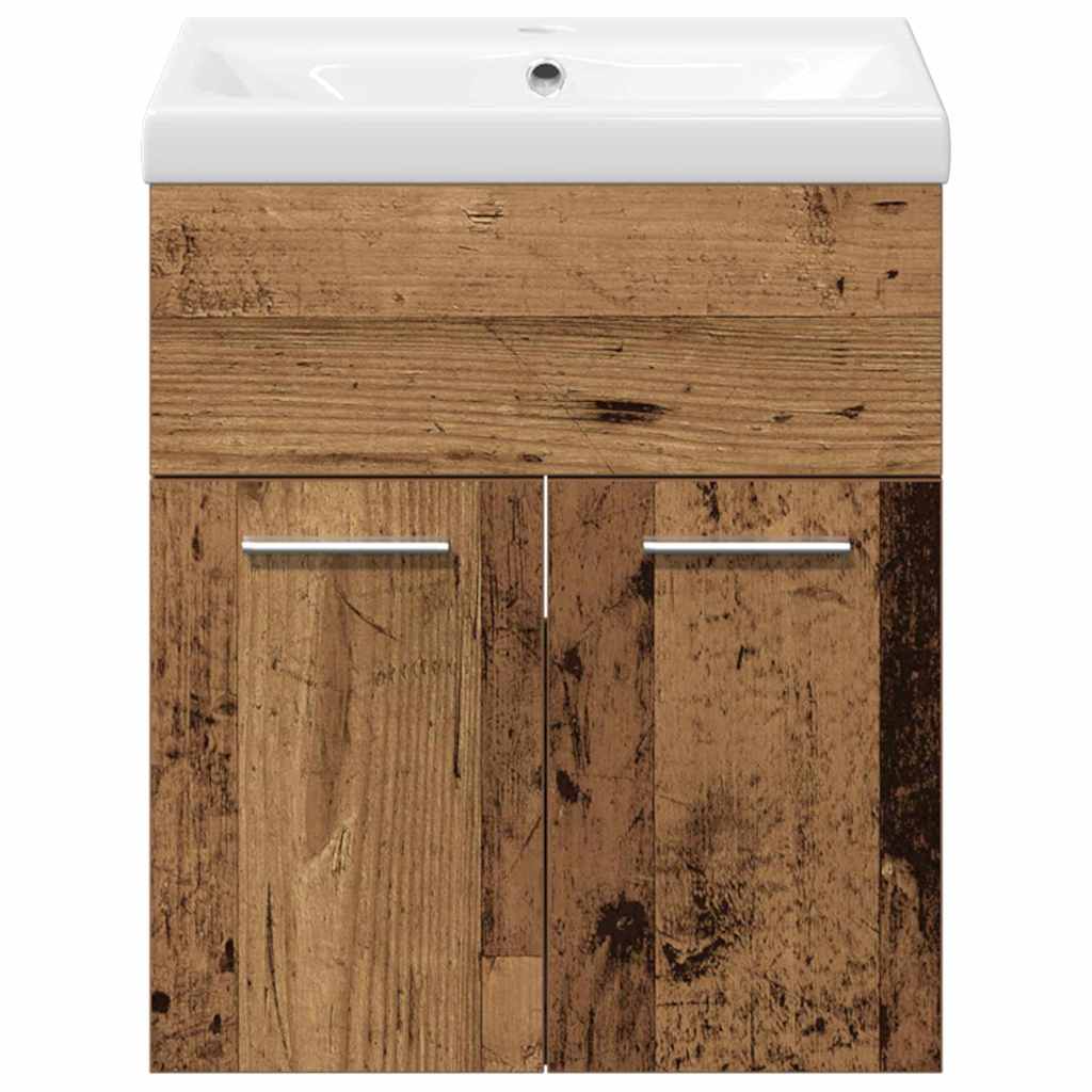 Bathroom Furniture Set 3 pcs Old Wood 41 x 38.5 x 46 cm