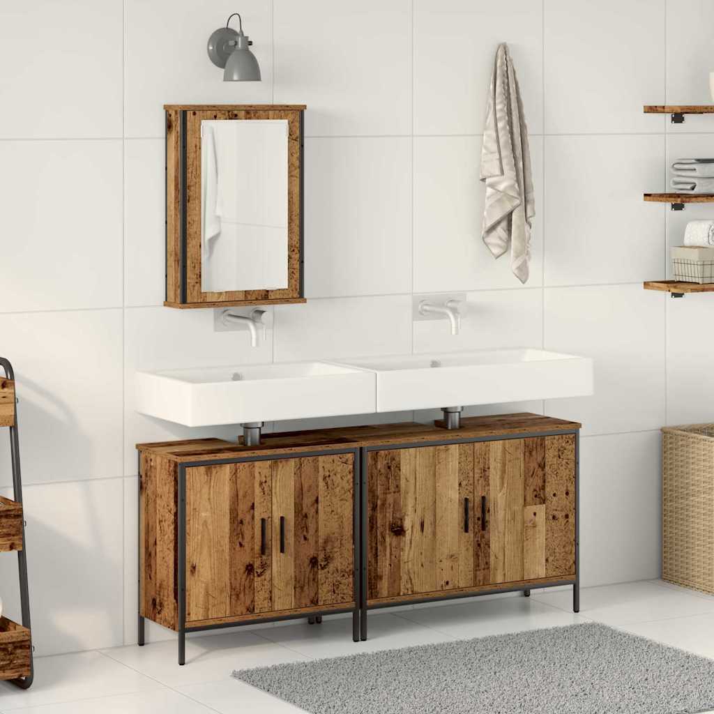 Bathroom Furniture Set with Storage 3 pcs Brown 80 x 30 x 60 cm