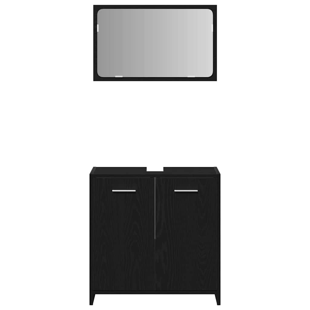 Bathroom Furniture Set 4 pcs Black Oak 30 x 30 x 183.5 cm