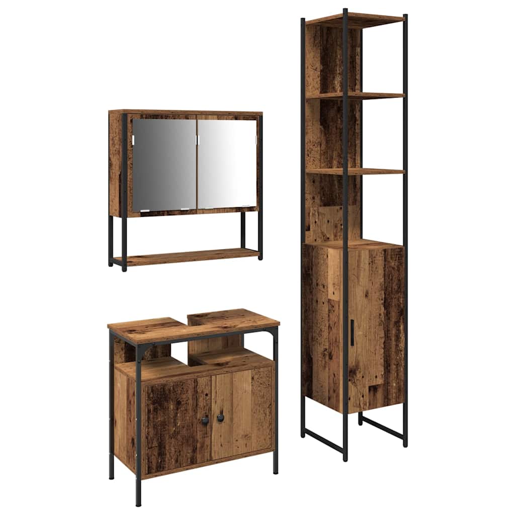 Bathroom Furniture Set Other 3 pcs Old wood 33 x 33 x 185.5 cm
