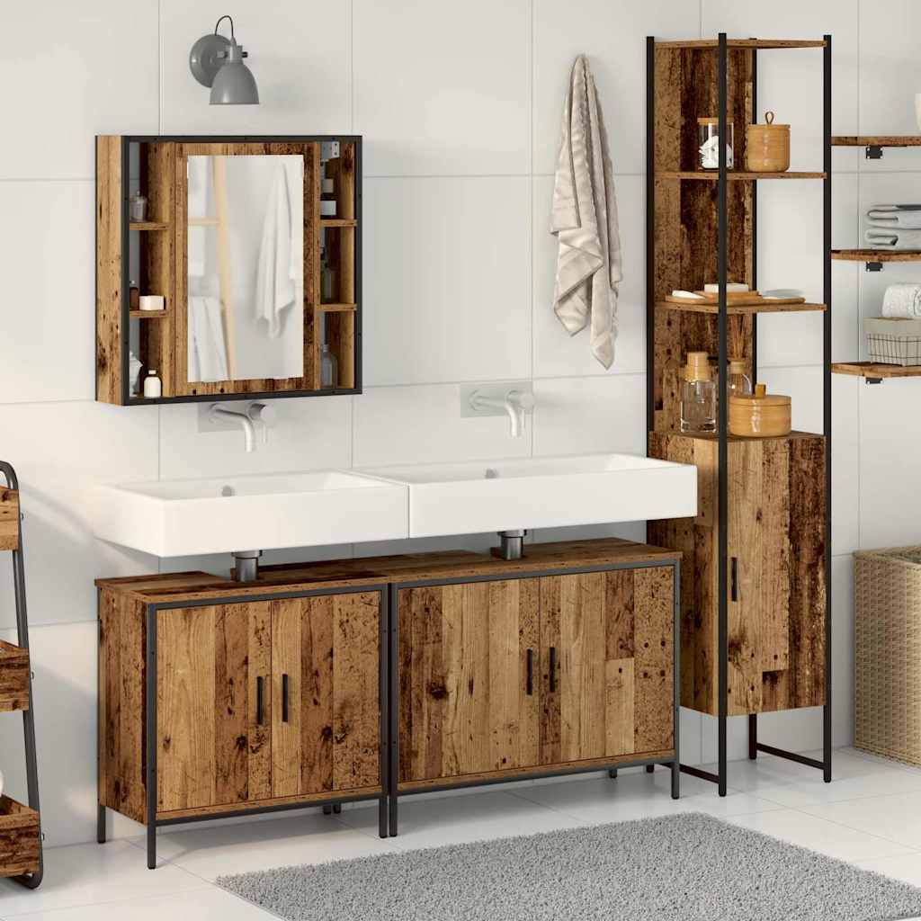Bathroom Furniture Set Other 4 pcs Brown 33 x 33 x 185.5 cm