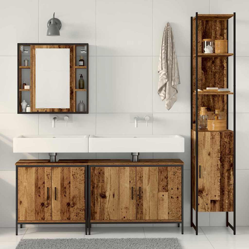 Bathroom Furniture Set Other 4 pcs Brown 33 x 33 x 185.5 cm