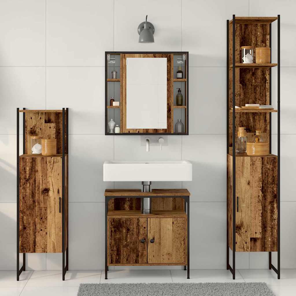 Bathroom Furniture Set Other 4 pcs Old wood 33 x 33 x 185.5 cm