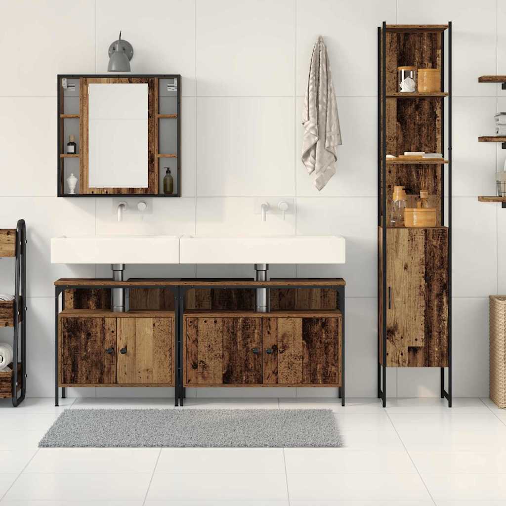 Bathroom Cabinet Set Other 4 pcs Old wood 33 x 33 x 185.5 cm