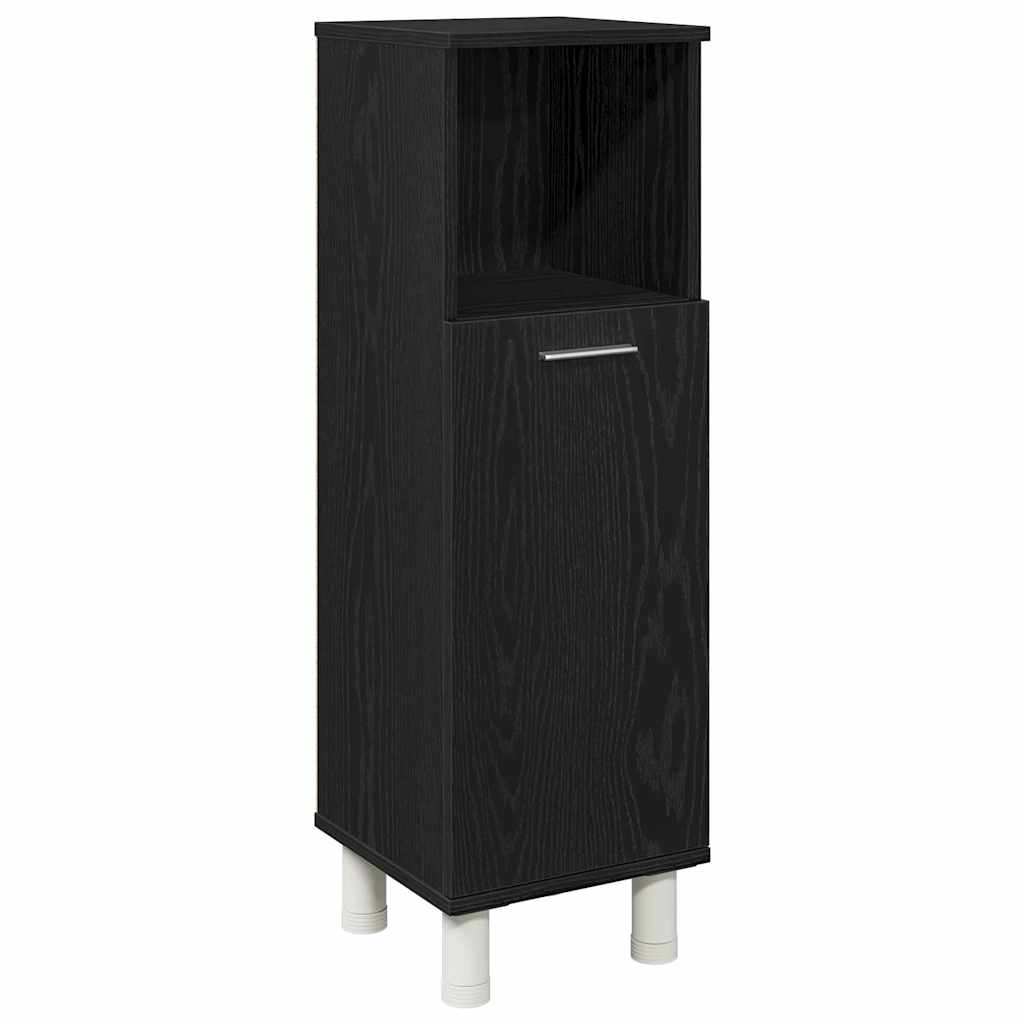 Bathroom Furniture Set with Door 4 pcs Black 30 x 30 x 179.5 cm