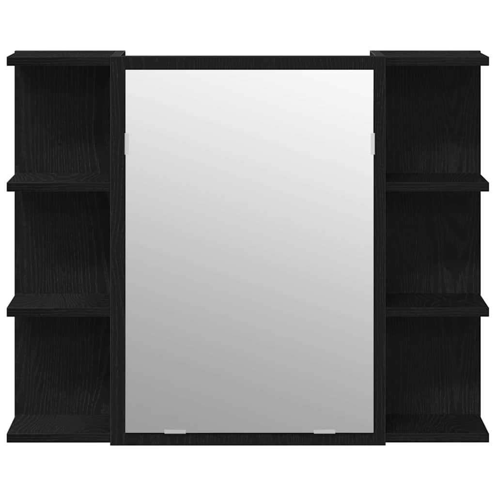 Bathroom Furniture Set with Door 4 pcs Black 30 x 30 x 179.5 cm