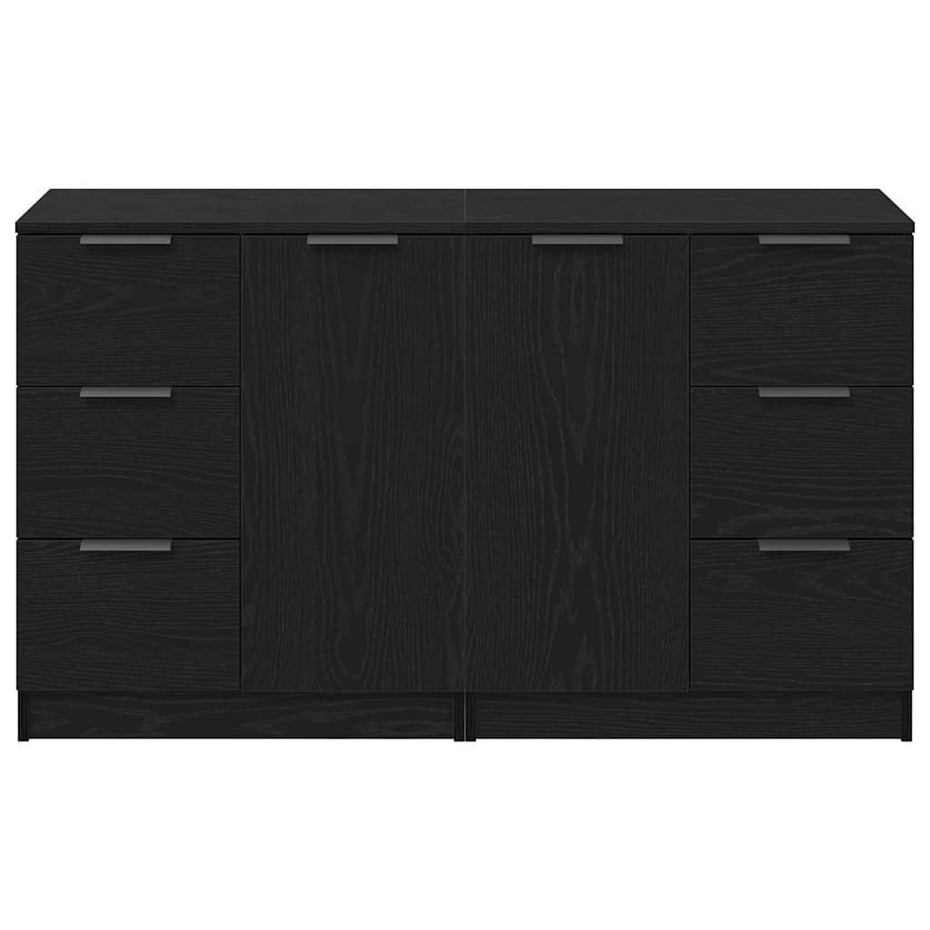 Sideboard Black Oak 180 x 30 x 70 cm Engineered wood