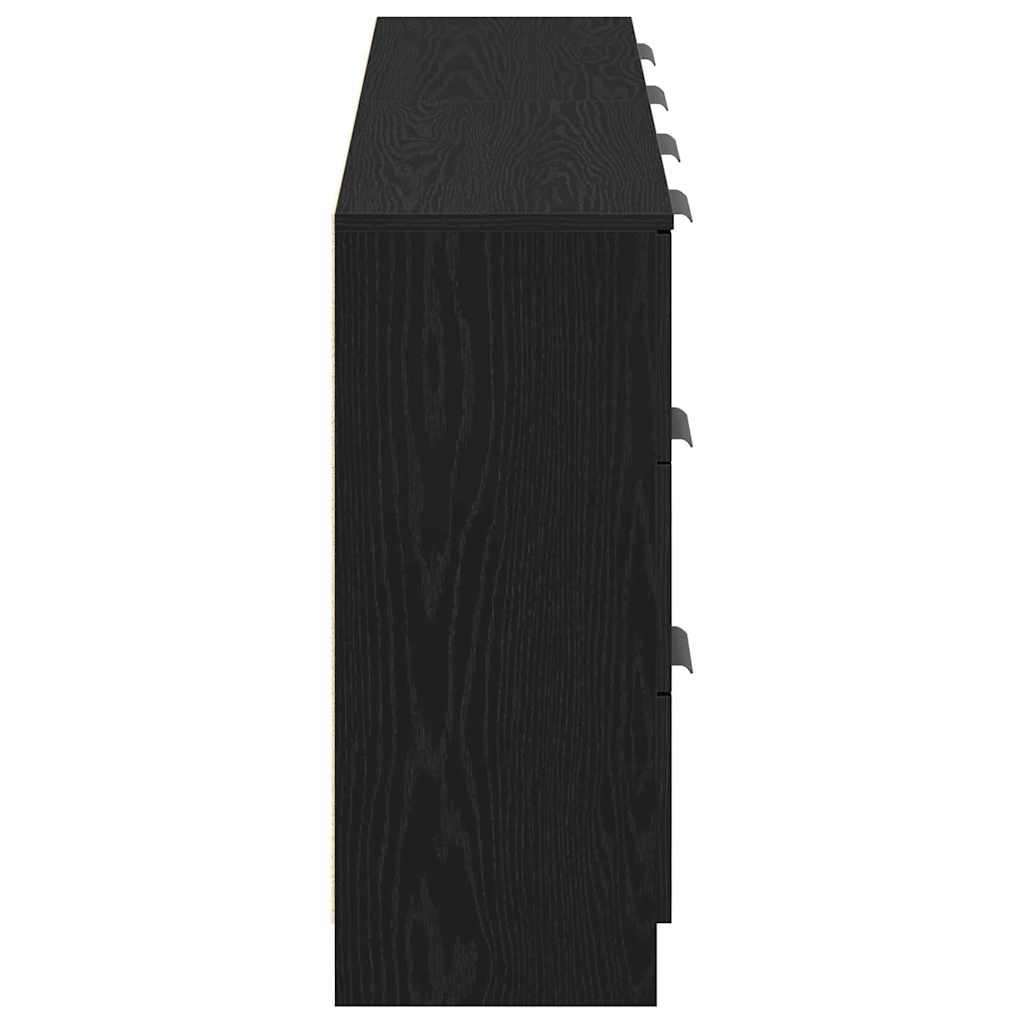 Sideboard Black Oak 180 x 30 x 70 cm Engineered wood