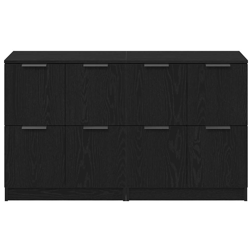 Sideboard Black oak 180 x 30 x 70 cm Engineered wood