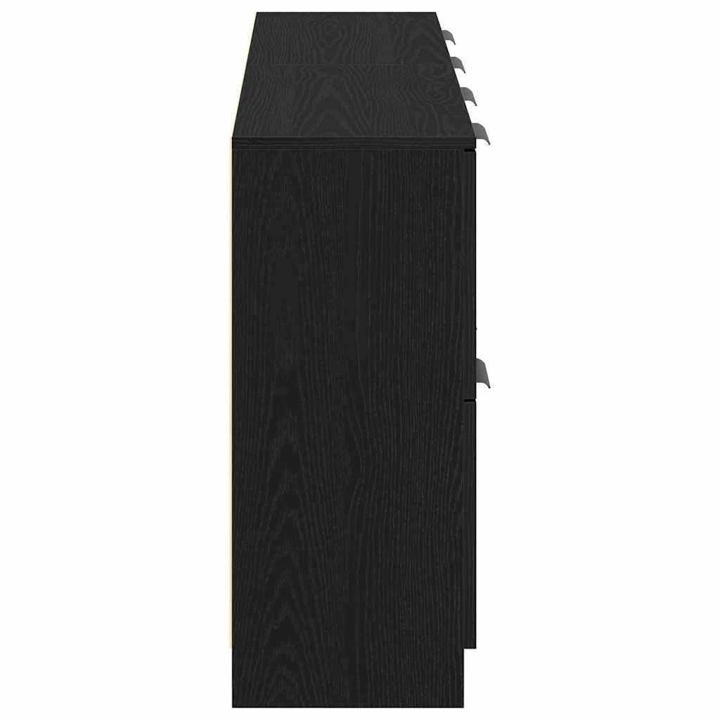 Sideboard Black oak 180 x 30 x 70 cm Engineered wood