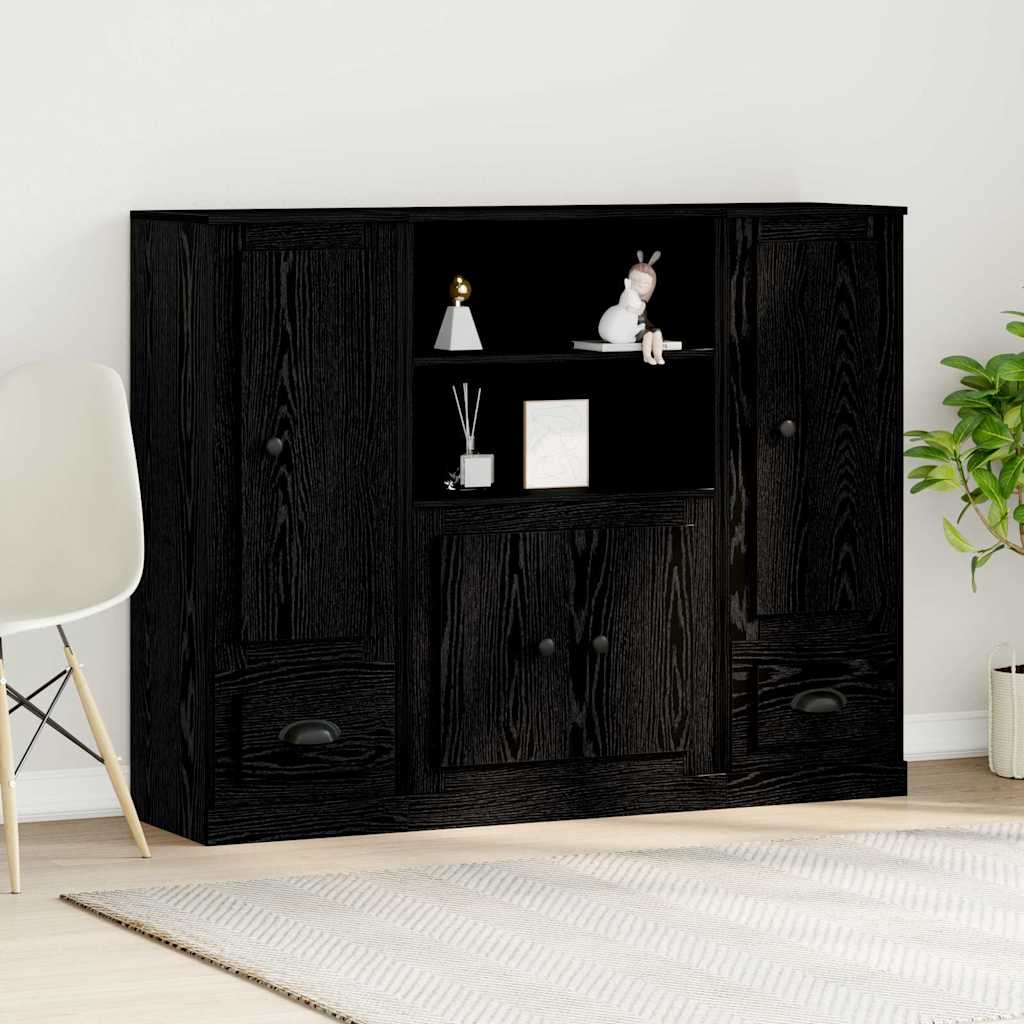Highboard Black Oak 132 x 35.5 x 103.5 cm Engineered wood