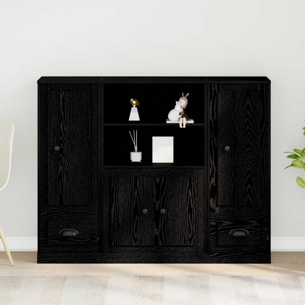 Highboard Black Oak 132 x 35.5 x 103.5 cm Engineered wood