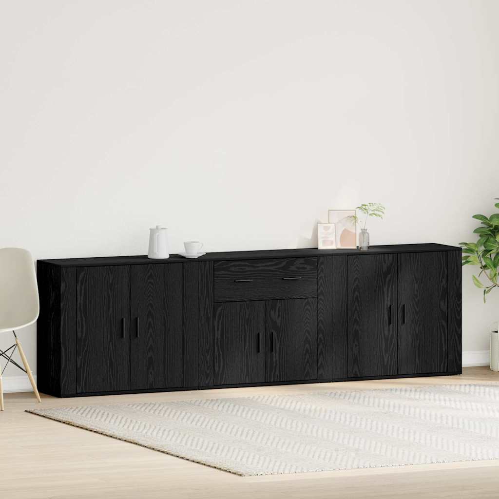 Sideboard Black Oak 240 x 33 x 70 cm Engineered wood