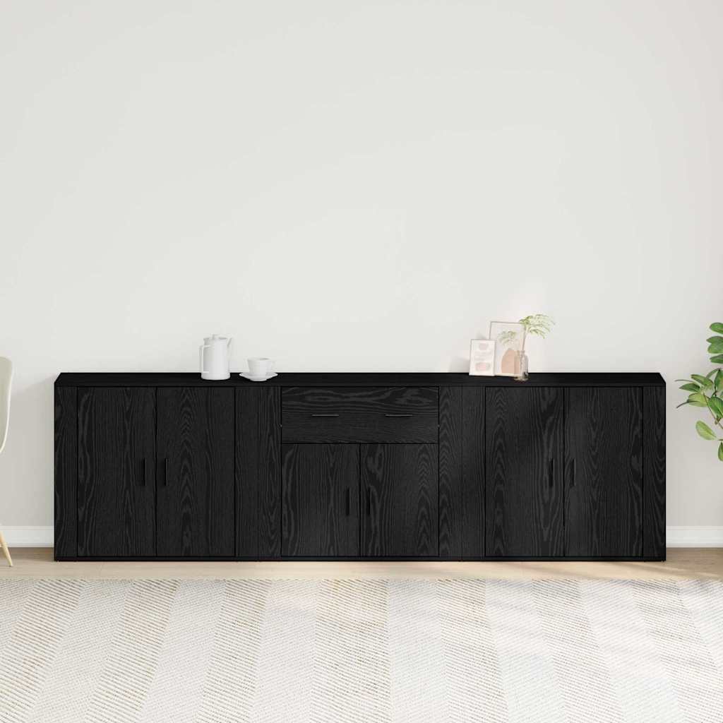 Sideboard Black Oak 240 x 33 x 70 cm Engineered wood