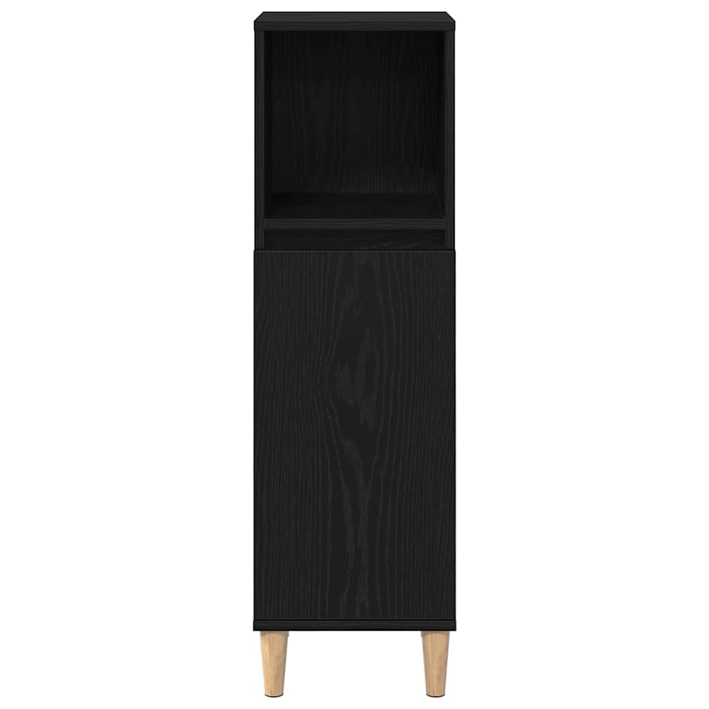 Bathroom Furniture Set with Door 3 pcs Black 30 x 30 x 180 cm