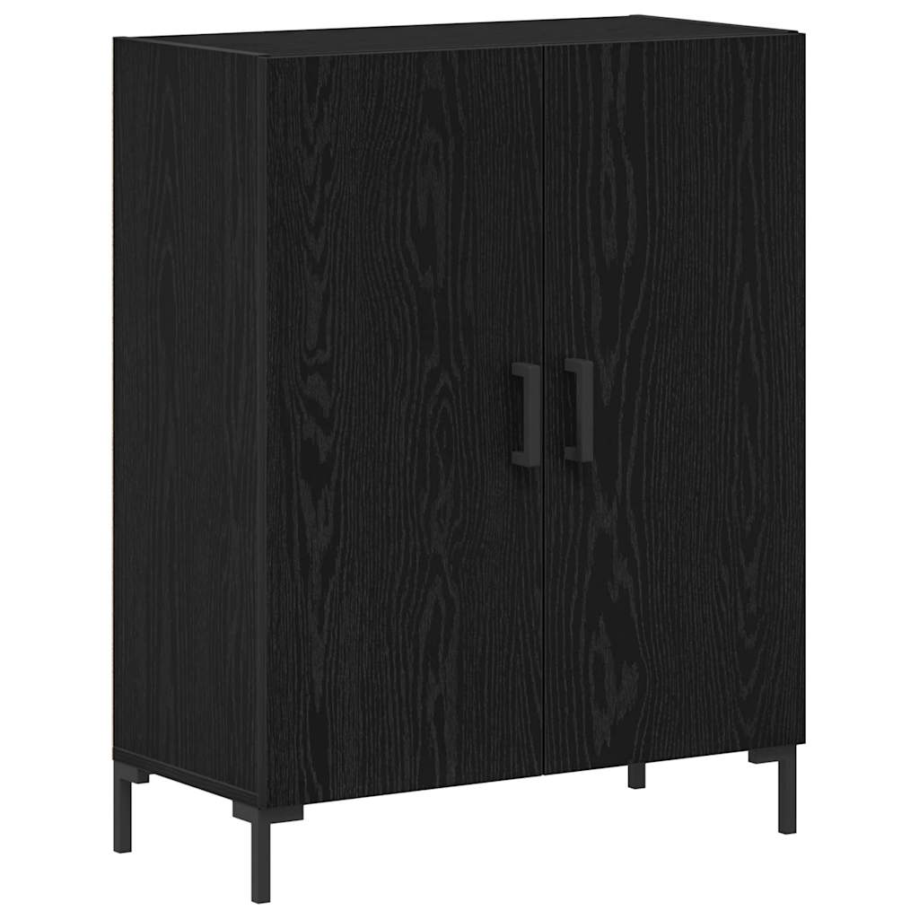Highboard Wall-mounted 2 pcs Black oak Engineered Wood