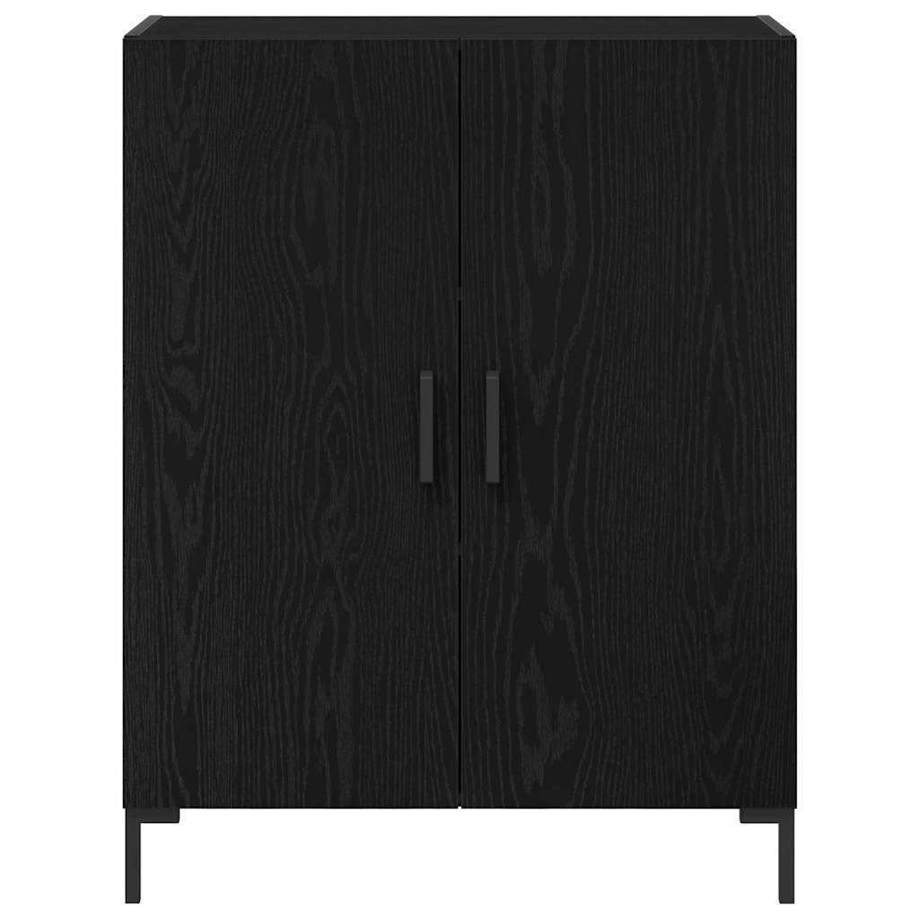 Highboard Wall-mounted 2 pcs Black oak Engineered Wood