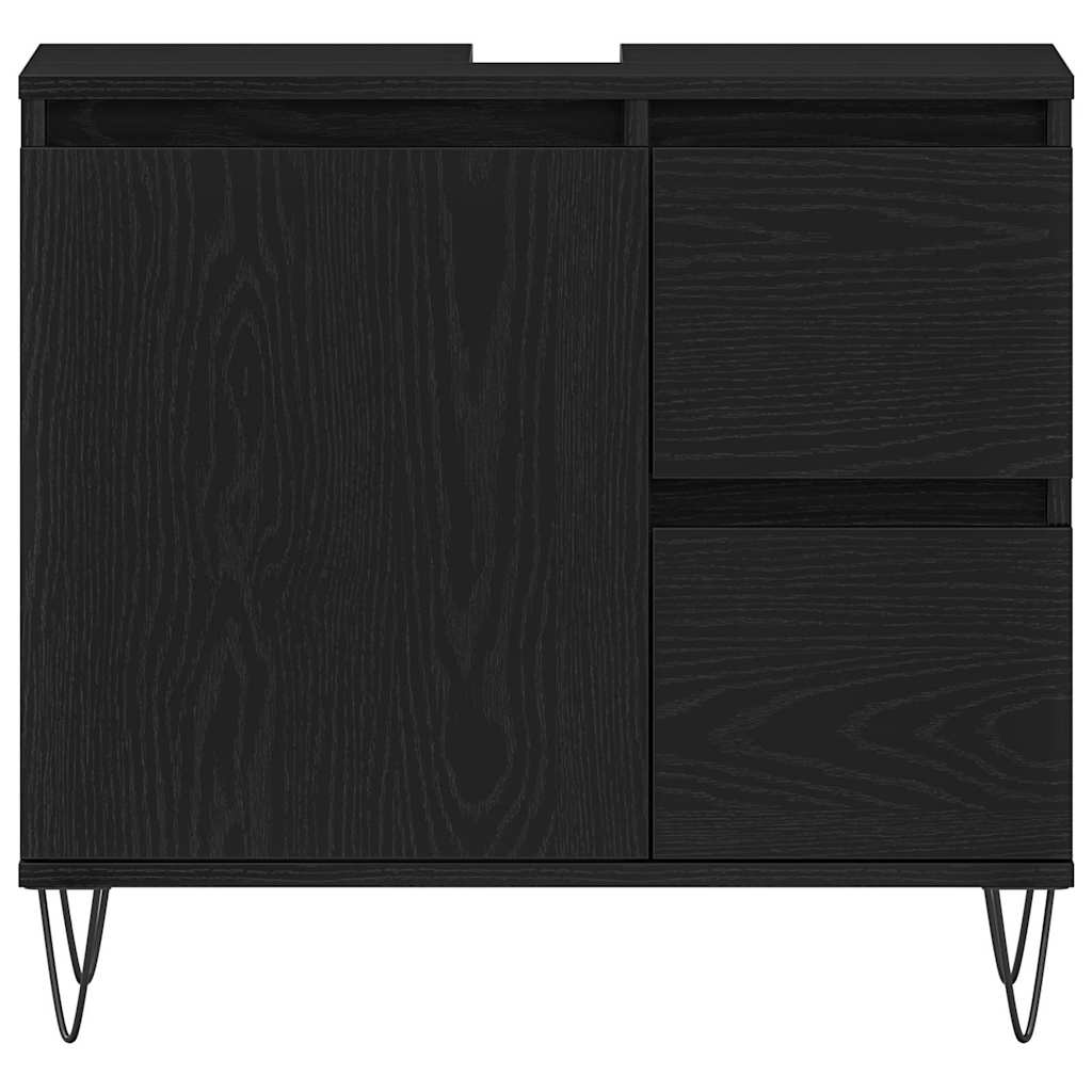 Bathroom Furniture Set 3 pcs Black Oak 30 x 30 x 190 cm
