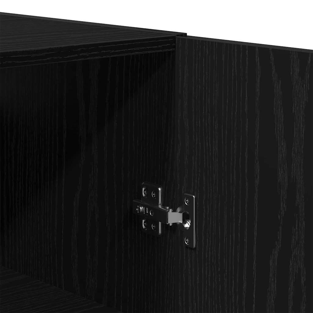 Wall Mounted Cabinet 2 pcs Black oak 69.5 x 34 x 90 cm