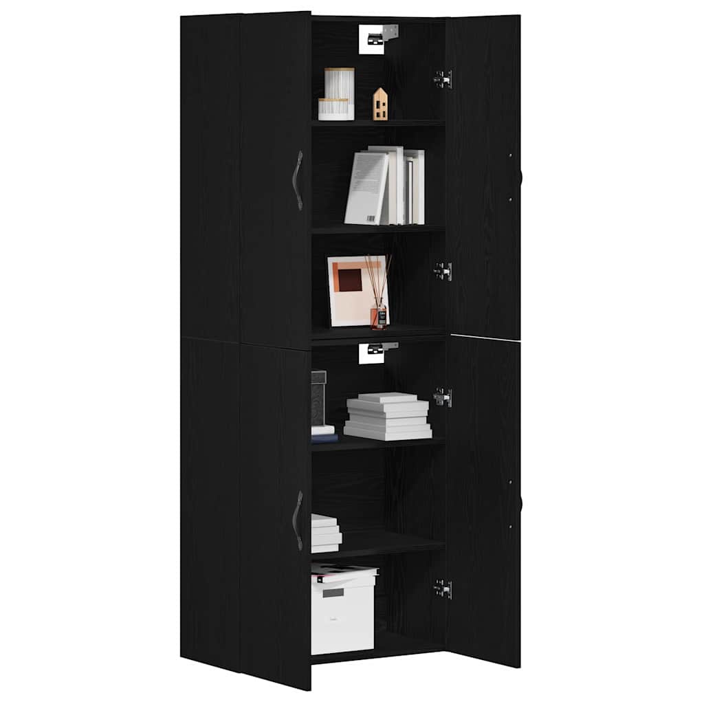Wall Mounted Cabinet 2 pcs Black oak 69.5 x 34 x 90 cm