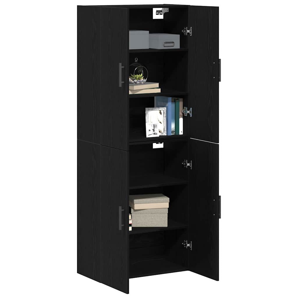 Wall Mounted Cabinet 2 pcs Black oak 69.5 x 34 x 90 cm