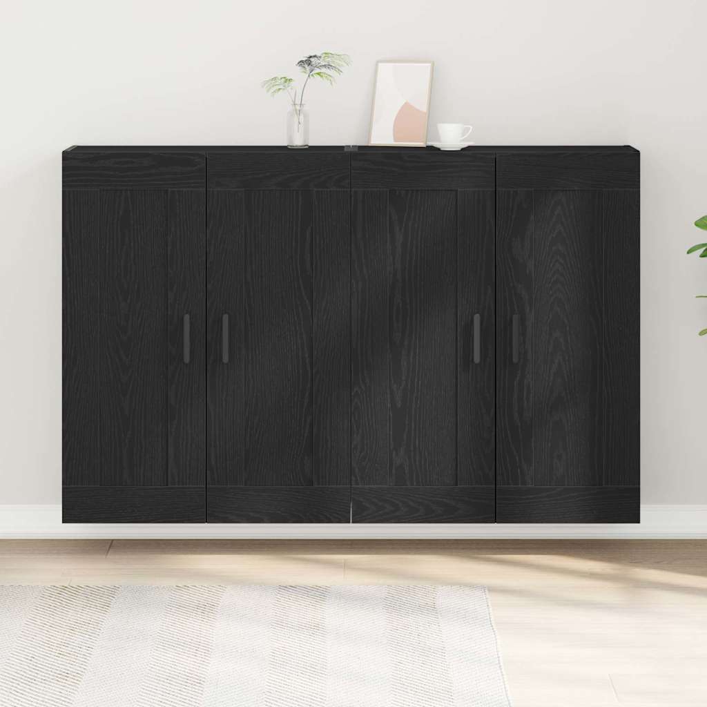 Wall-mounted Cabinets 2 pcs Black oak 69.5 x 34 x 90 cm