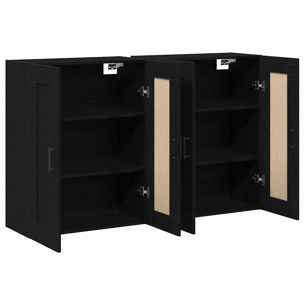 Wall-mounted Cabinets 2 pcs Black oak 69.5 x 34 x 90 cm