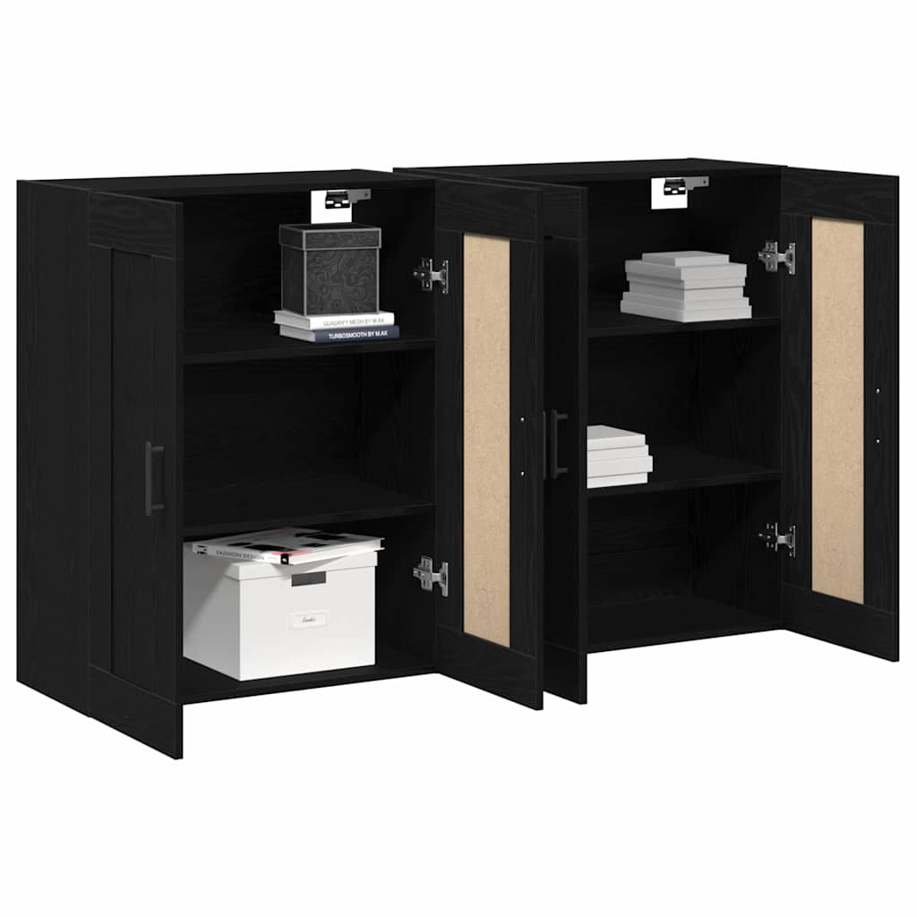 Wall-mounted Cabinets 2 pcs Black oak 69.5 x 34 x 90 cm