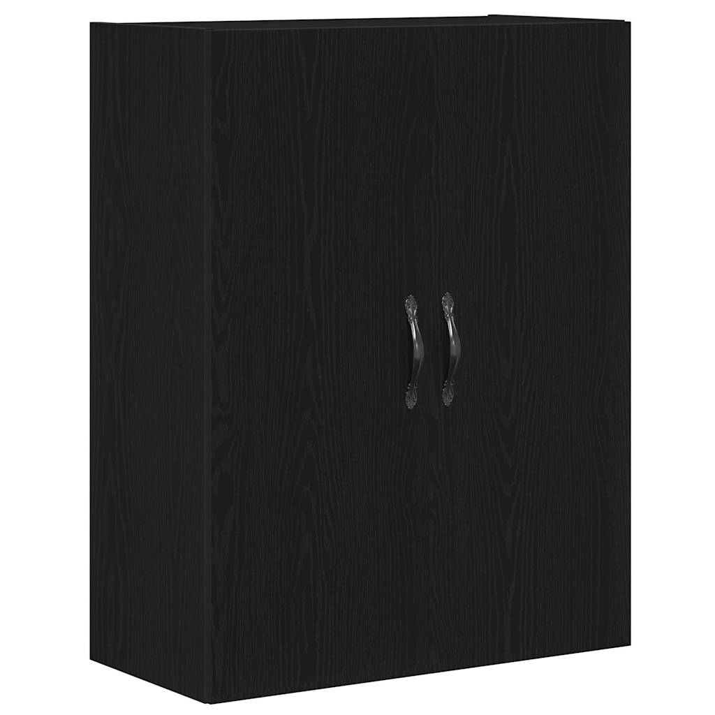 Highboard Wall-mounted 2 pcs Black oak Engineered Wood