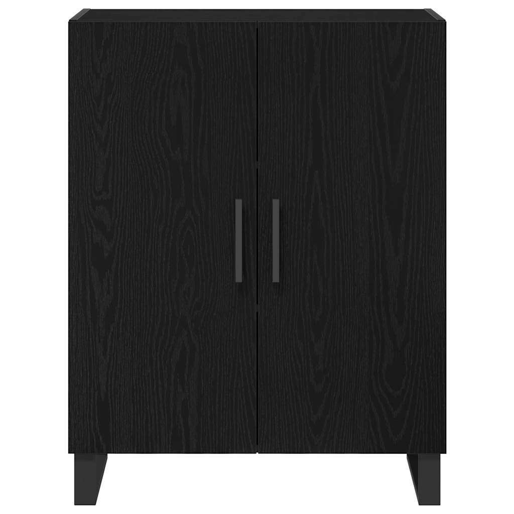 Highboard Wall-mounted 2 pcs Black oak Engineered Wood
