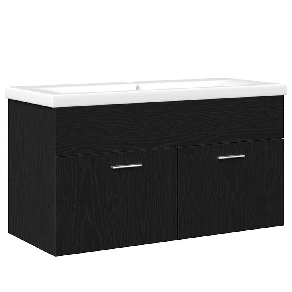 Sink cabinet Black Oak 90 x 38.5 x 46 cm Engineered wood
