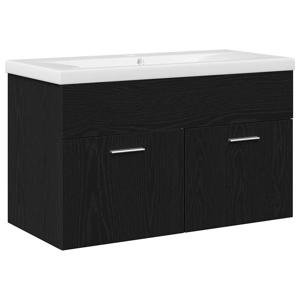 Sink cabinet Black Oak 80 x 38.5 x 46 cm Engineered wood