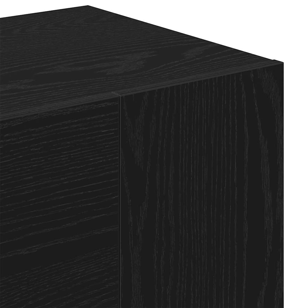 Hallway Cabinet Wall-mounted 2 pcs Black oak 97.5 x 37 x 99 cm