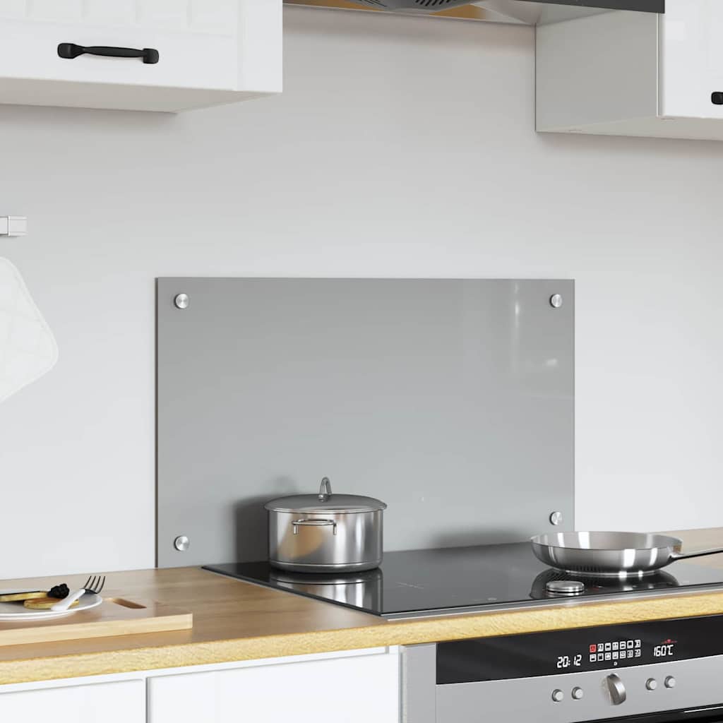 Kitchen Backsplash Light grey 70 x 40 x 0.6 cm Tempered Glass