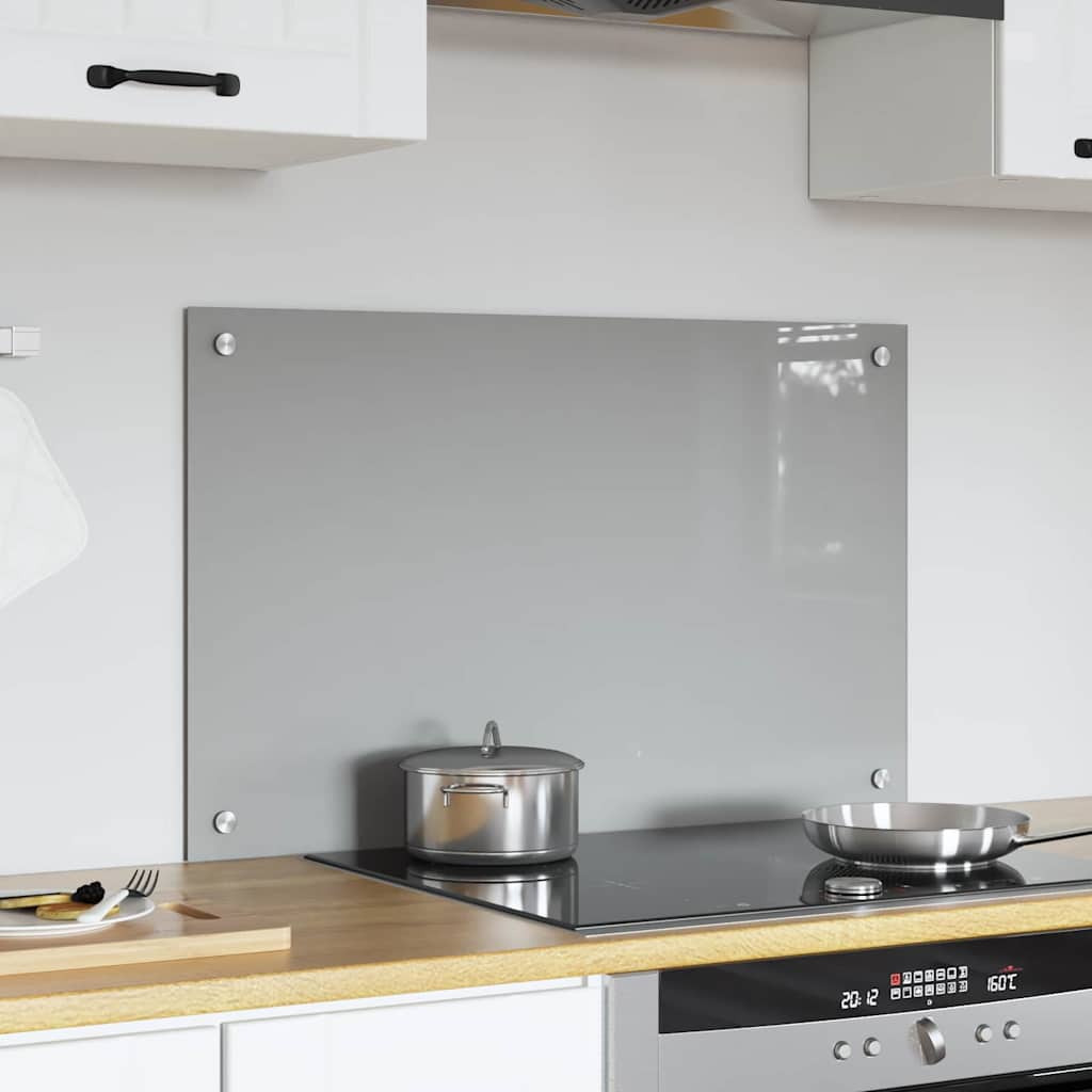 Kitchen Backsplash Light grey 80 x 50 x 0.6 cm Tempered Glass