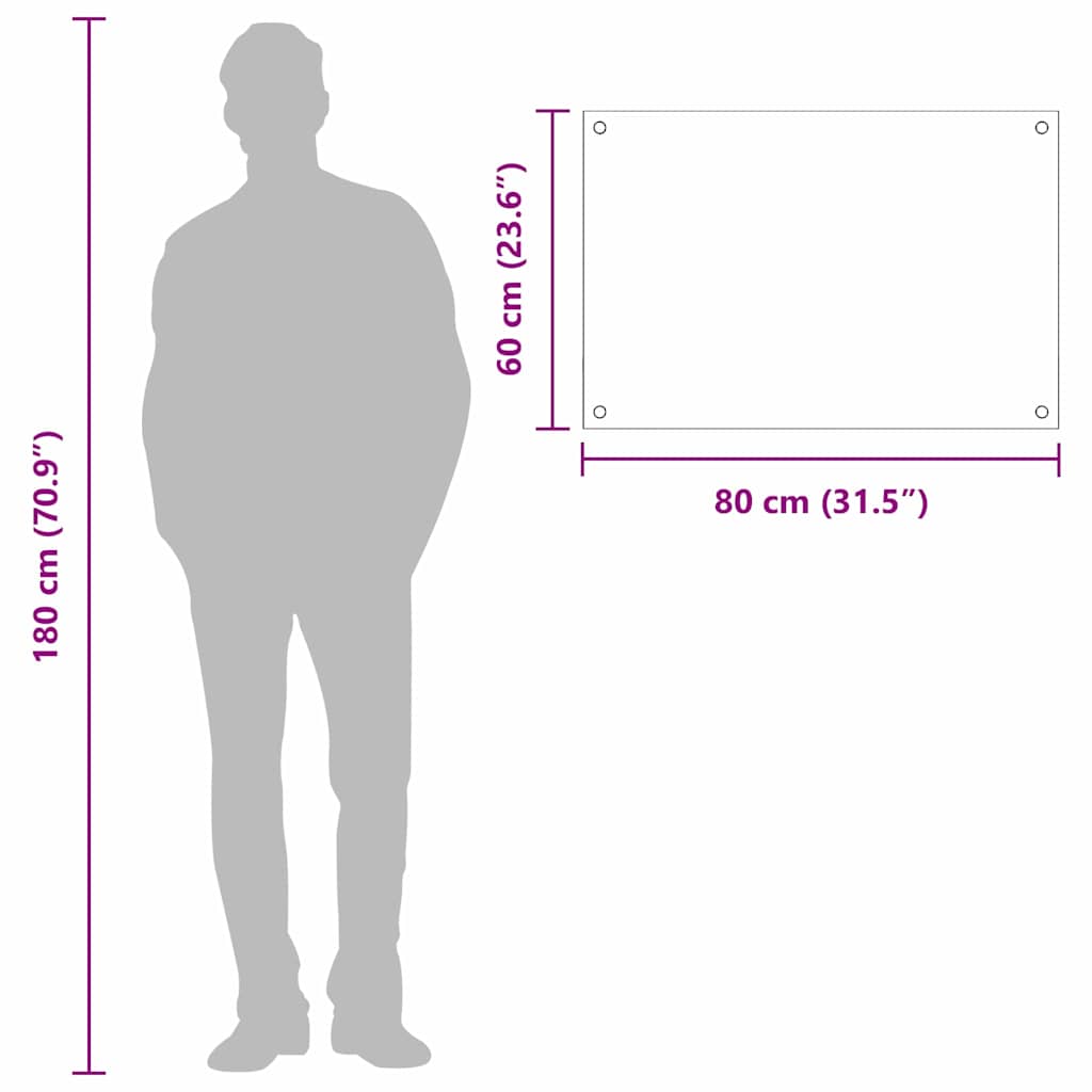 Kitchen Backsplash Light grey 80 x 60 x 0.6 cm Tempered Glass