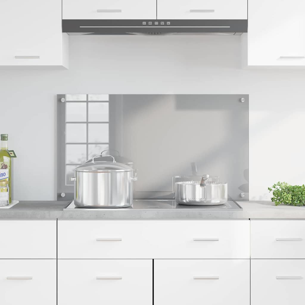 Kitchen Backsplash Light grey 90 x 50 x 0.6 cm Tempered Glass