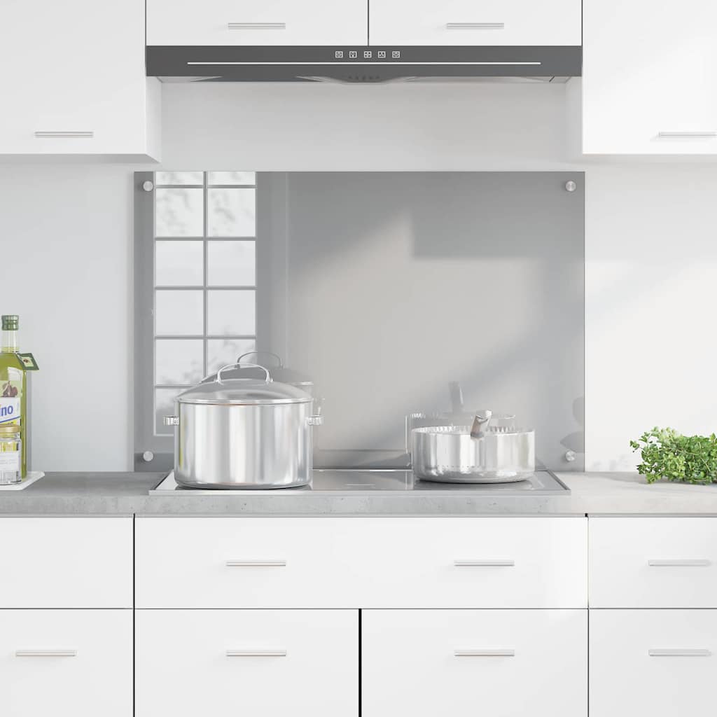 Kitchen Backsplash Light grey 90 x 60 x 0.6 cm Tempered Glass
